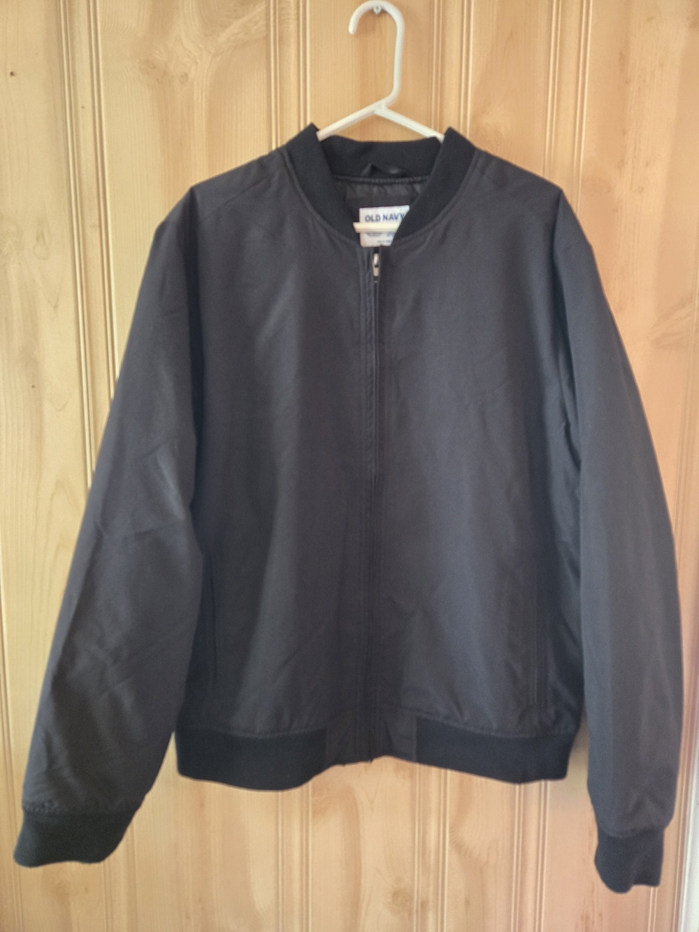 Old Navy Black Men's Bomber Jacket - Zip Front